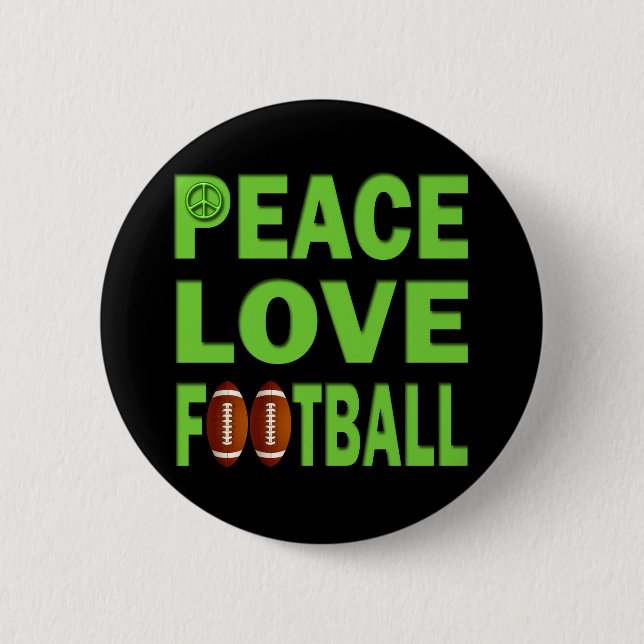 PEACE LOVE FOOTBALL BUTTON (Front)