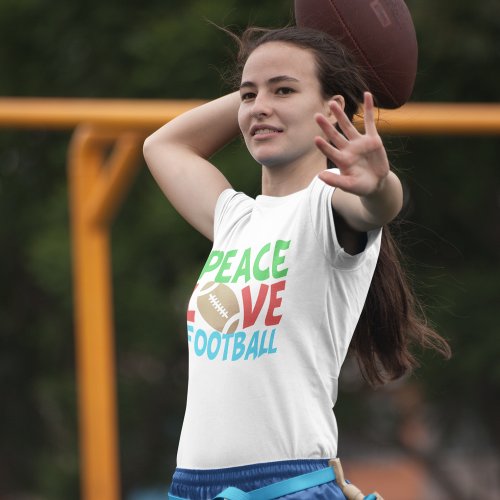 Peace Love Football Christmas T_Shirt