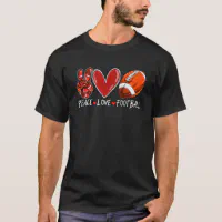 Peace Love Football Bleach Tee Football Mom Football Custom