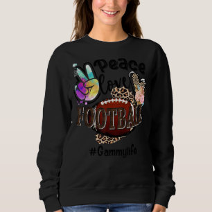 Peace Love Football Gammy Life Mom Grandma Leopard Sweatshirt