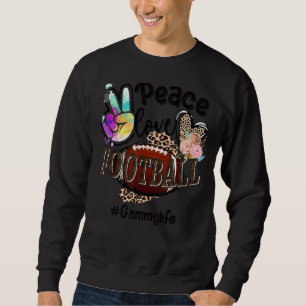 Peace Love Football Gammy Life Mom Grandma Leopard Sweatshirt