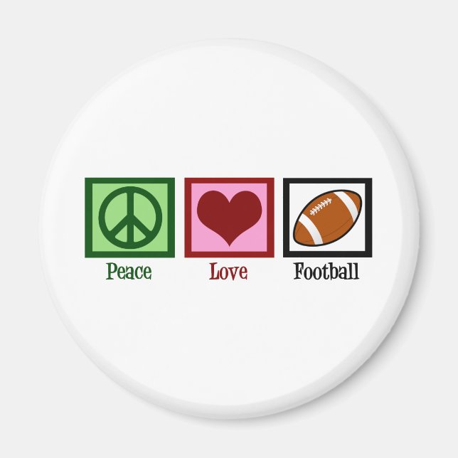 Peace Love Football Magnet (Front)
