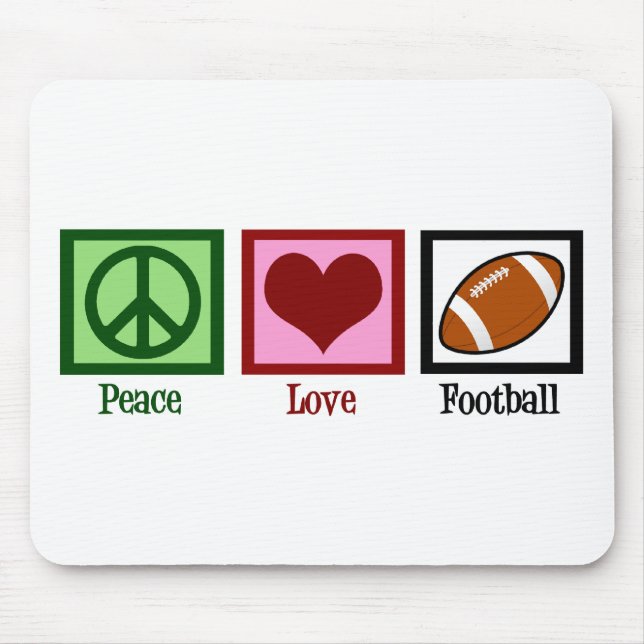 Peace Love Football Mouse Pad (Front)