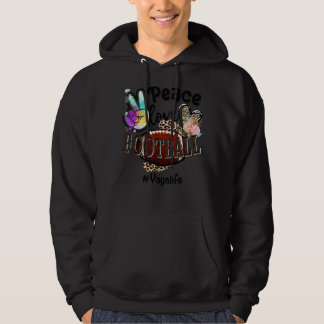Peace Love Football Yaya Life Mom Grandma Leopard  Hoodie
