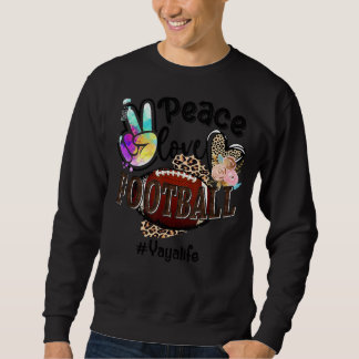 Peace Love Football Yaya Life Mom Grandma Leopard  Sweatshirt