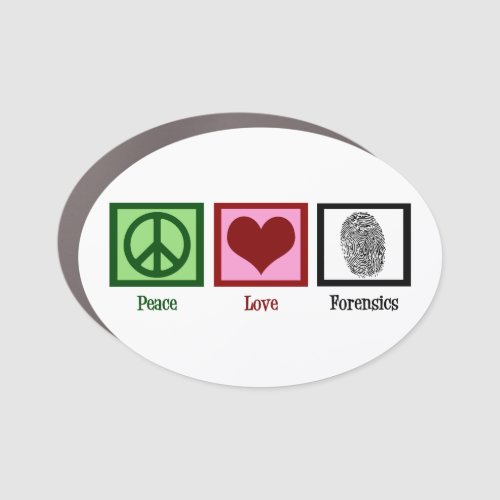 Peace Love Forensic Science Forensics Lab Car Magnet
