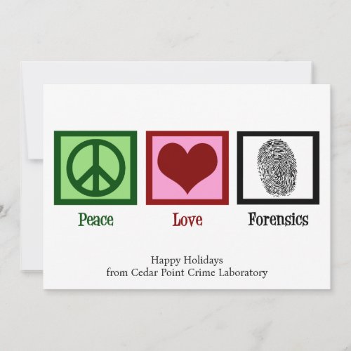 Peace Love Forensics Custom Christmas Holiday Card