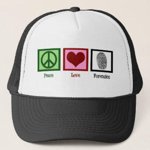 Peace Love Forensics Department Forensic Lab Card Trucker Hat