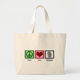 Peace Love Forensics Large Tote Bag
