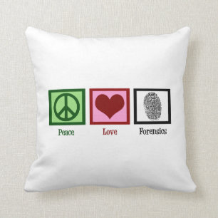 Peace Love Forensics Throw Pillow