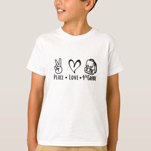 Peace Love Fourth grade Back to School 2020 T_Shirt