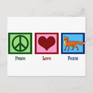 Peace Love Foxes Postcard