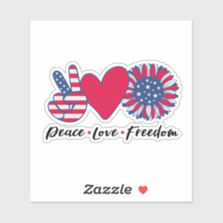 Peace. Love. Freedom. Sticker