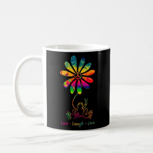 Peace Love Frog Hippie Flower Daisy Gift  Coffee Mug
