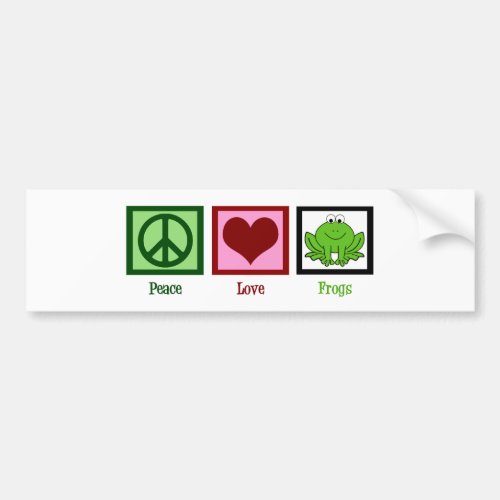 Peace Love Frogs Bumper Sticker