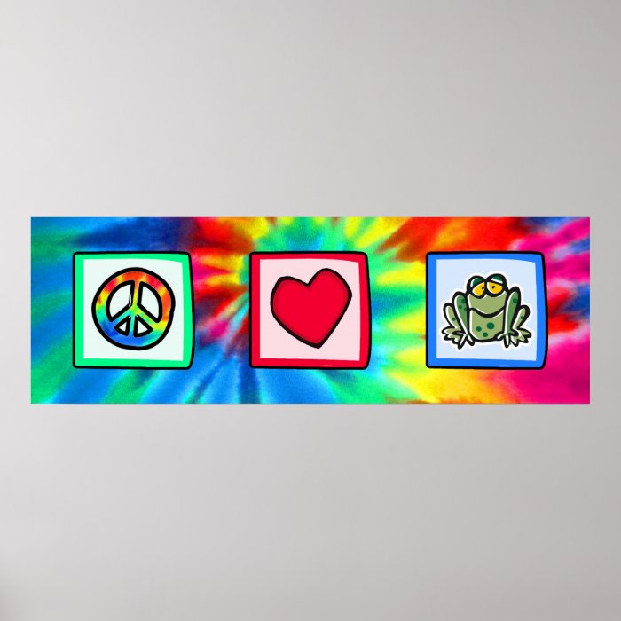Peace, Love, Frogs Poster