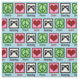 Peace Love Gaming Cute Video Game Player Fabric