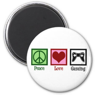 Peace Love Gaming Cute Video Game Player Magnet