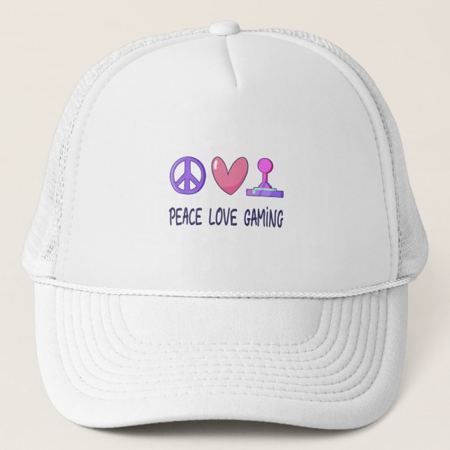 Peace Love Gaming Trucker Hat (Front)