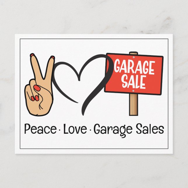 Peace, Love, Garage Sales Postcard (Front)