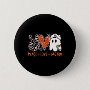 Peace Love Gastro Ghost Nurse Gastroenterology Hal Button