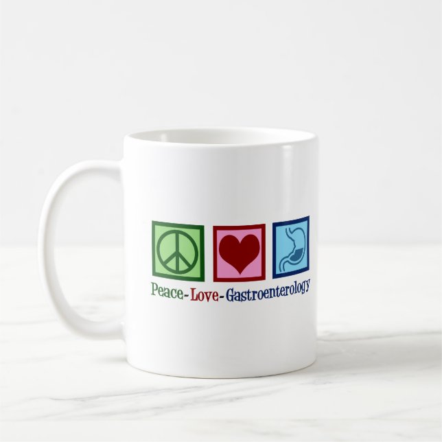 Peace Love Gastroenterology Coffee Mug (Left)