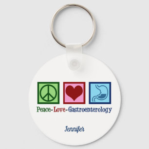 Peace Love Gastroenterology Keychain