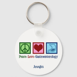 Peace Love Gastroenterology Keychain