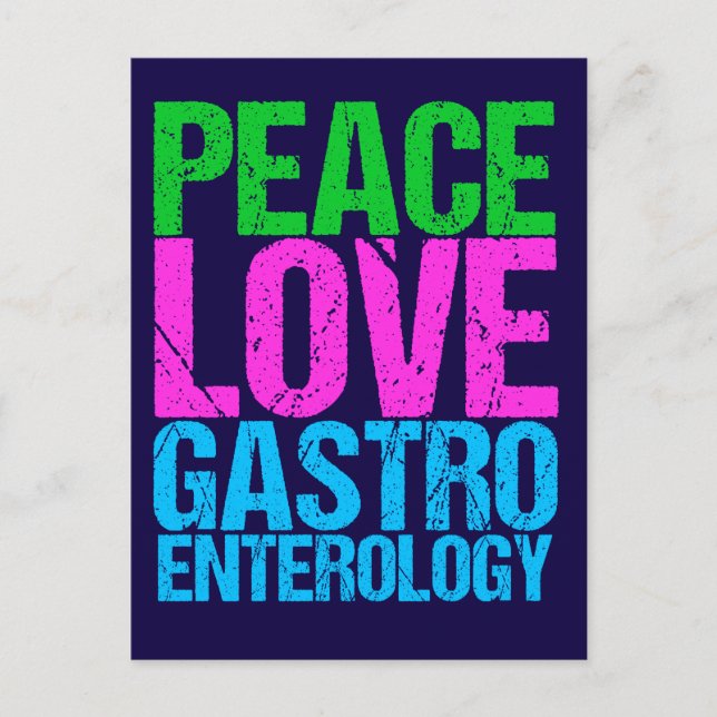 Peace Love Gastroenterology Postcard (Front)