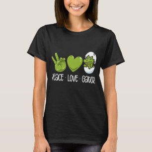 Peace Love Gators Backprint Alligator T-Shirt