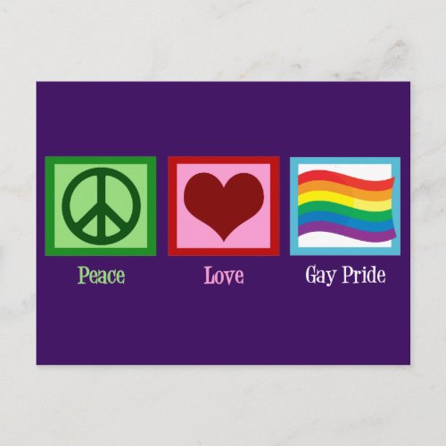 Peace Love Gay Pride Parade Purple LGBTQ Postcard