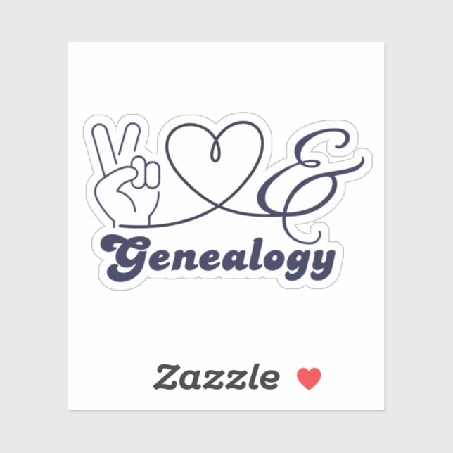 Peace, Love & Genealogy Sticker (Sheet)