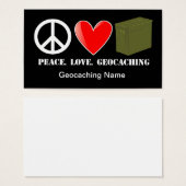 Peace, Love, Geocaching Stash Card (Front & Back)