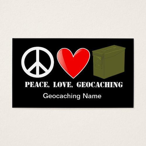 Peace, Love, Geocaching Stash Card Business Card