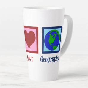 Peace Love Geography Teacher World Map Latte Mug