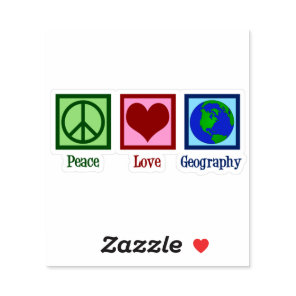 Peace Love Geography Teacher World Map Sticker