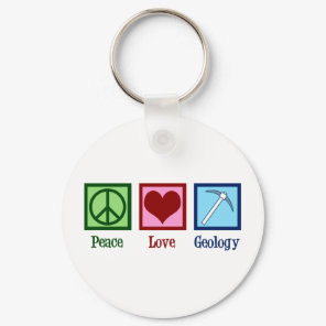 Peace Love Geology Keychain