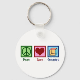 Peace Love Geometry Teacher Keychain