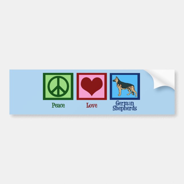 Peace Love German Shepherds Bumper Sticker (Front)