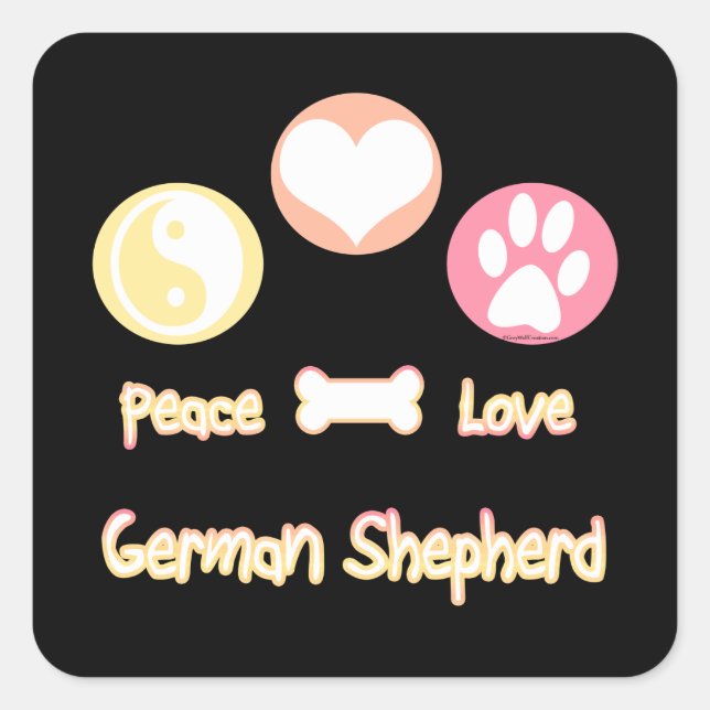 Peace Love German Shepherds Square Sticker (Front)