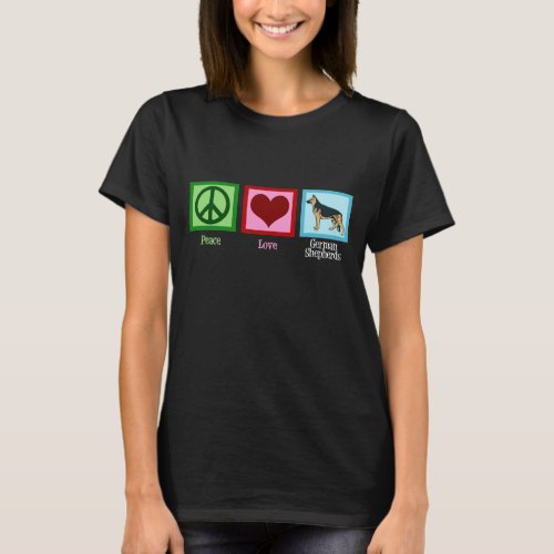 Peace Love German Shepherds T_Shirt