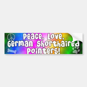 Peace Love German Shorthair Pointer Bumper Sticker