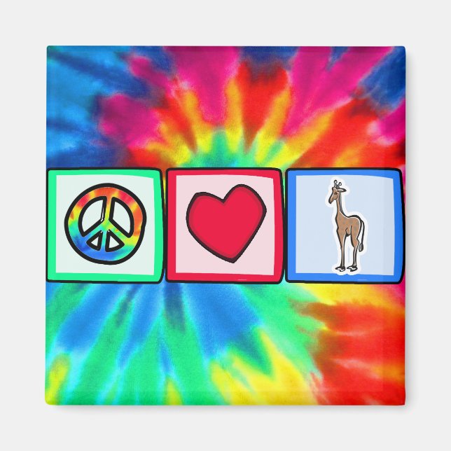 Peace, Love, Giraffes Magnet (Front)