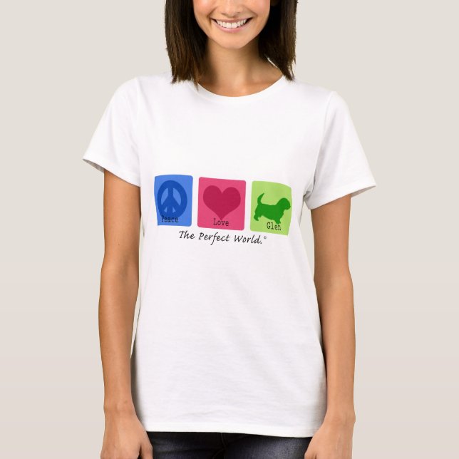 Peace Love Glen of Imaal Terrier T-Shirt (Front)