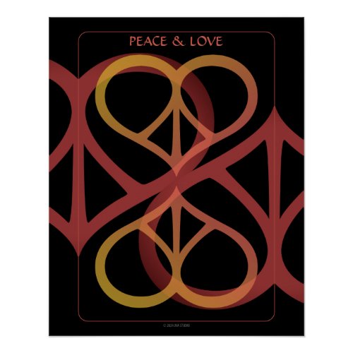 Peace  Love Glossy Poster