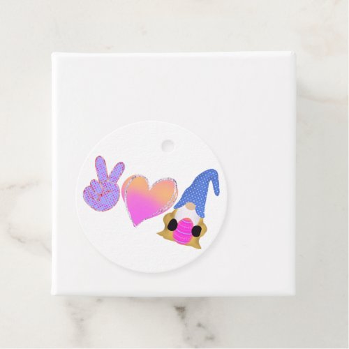 Peace Love Gnome  Cute Easter Pastel Sublimation Favor Tags