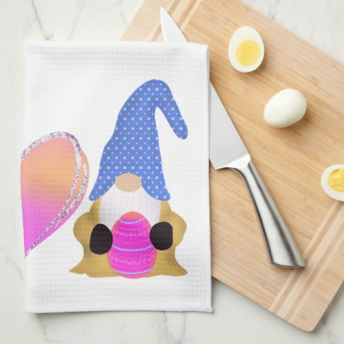 Peace Love Gnome  Cute Easter Pastel Sublimation Kitchen Towel