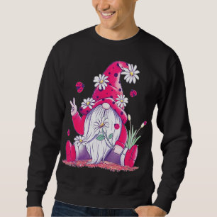 Peace Love Gnome Lady Bugs Hippie Gnomes Daisies D Sweatshirt