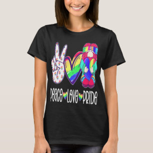 Peace Love Gnome Peace Love Gnomes Hearts Decor T-Shirt