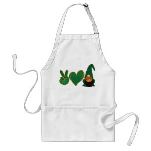 Peace Love Gnome St Patrick's Day Sublimation Adult Apron